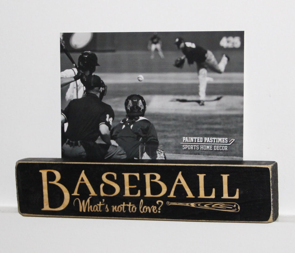 Baseball Ornament, Black Wood Sign, Baseball Coach Gift
