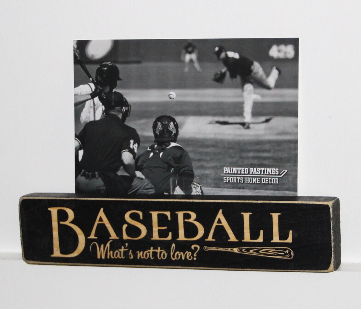 Baseball Ornament, Black Wood Sign, Baseball Coach Gift