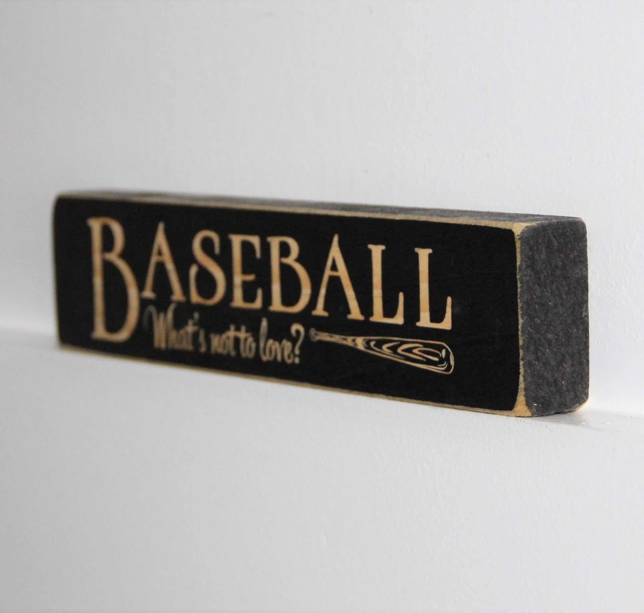 Baseball Ornament, Black Wood Sign, Baseball Coach Gift
