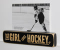 Hockey Girl Ornament, Wood Sign, Girl's Room Decor