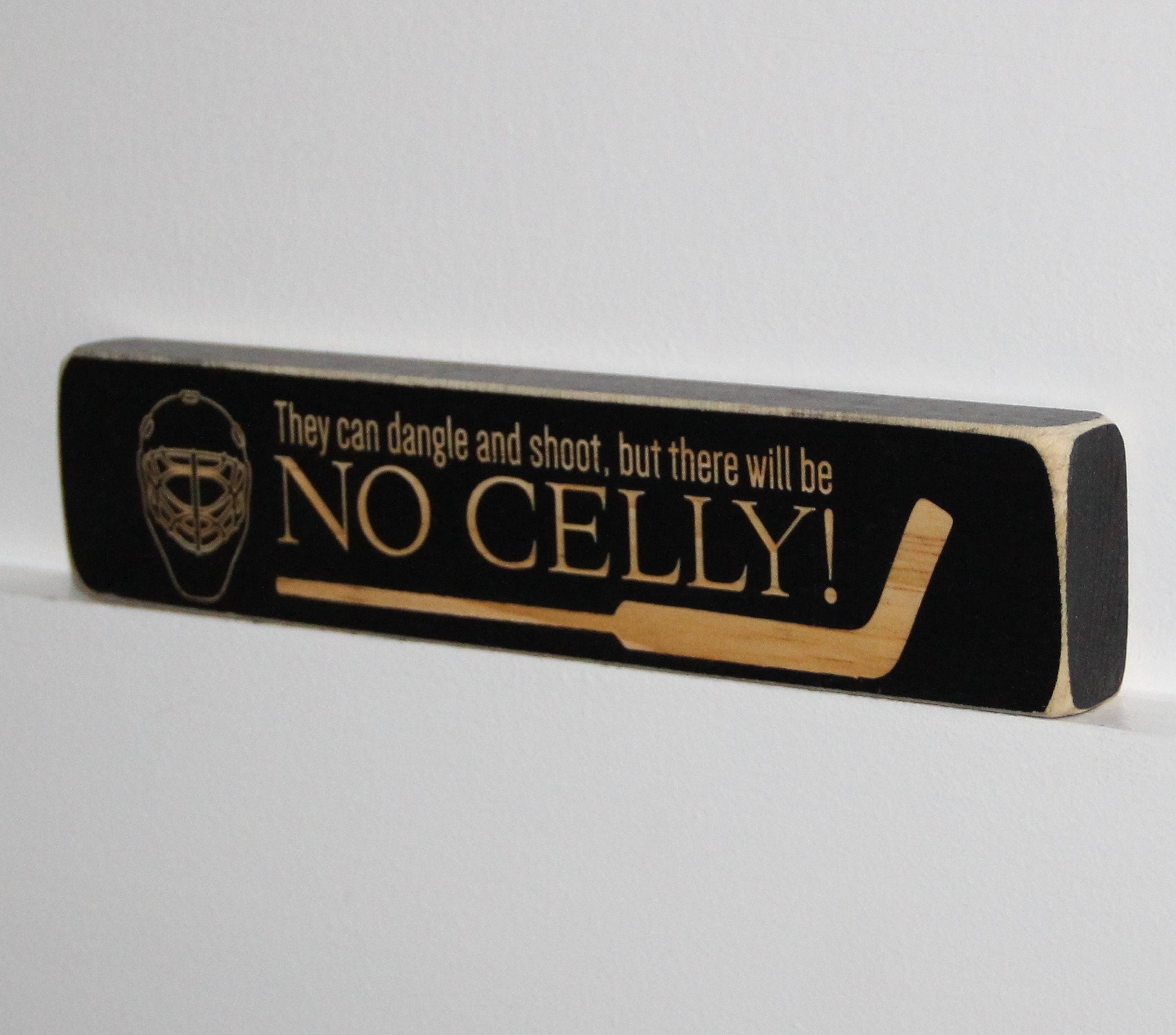 Hockey Goalie Ornament: Laser Cut Wood Sign, Gift for Goalies