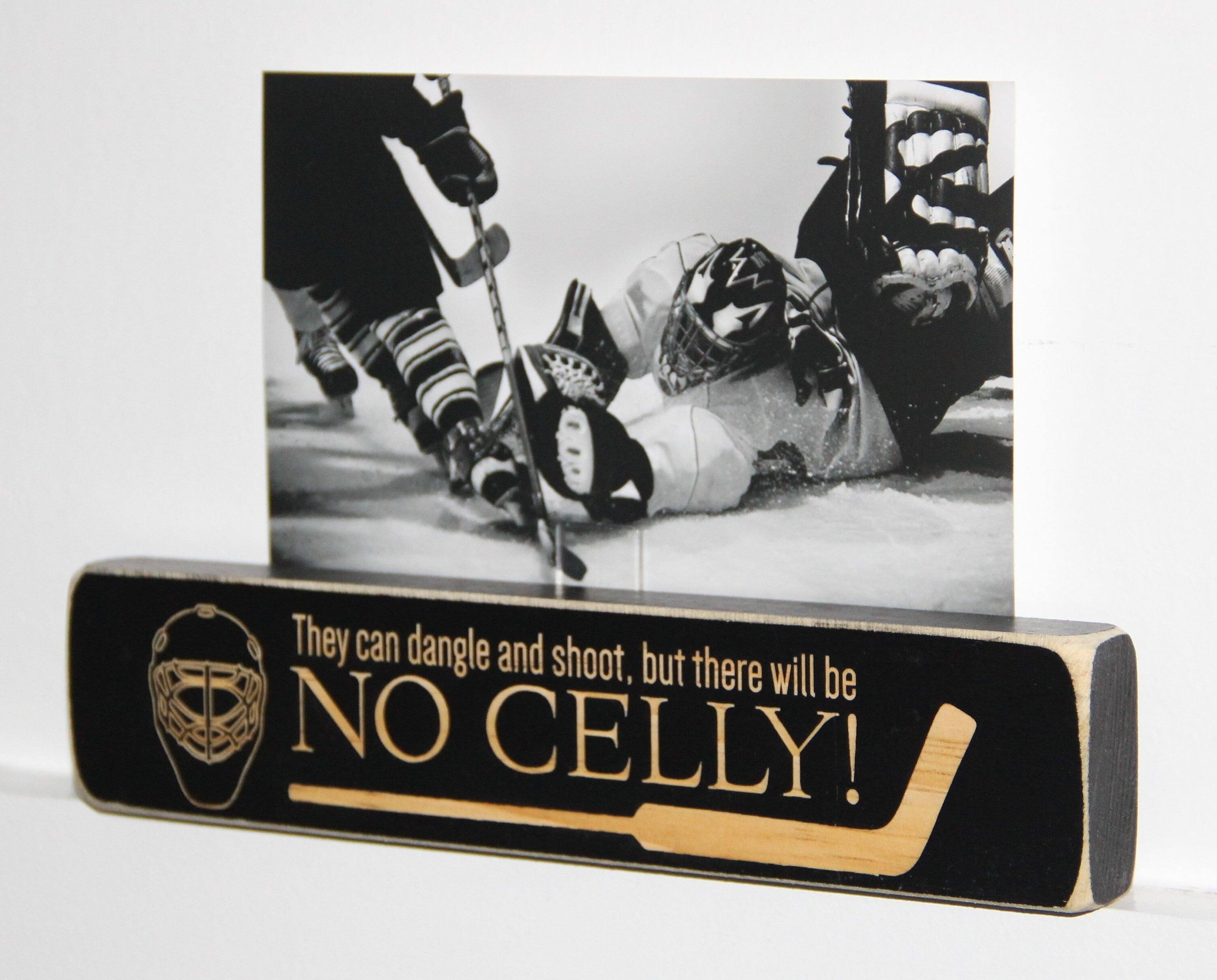Hockey Goalie Ornament: Laser Cut Wood Sign, Gift for Goalies