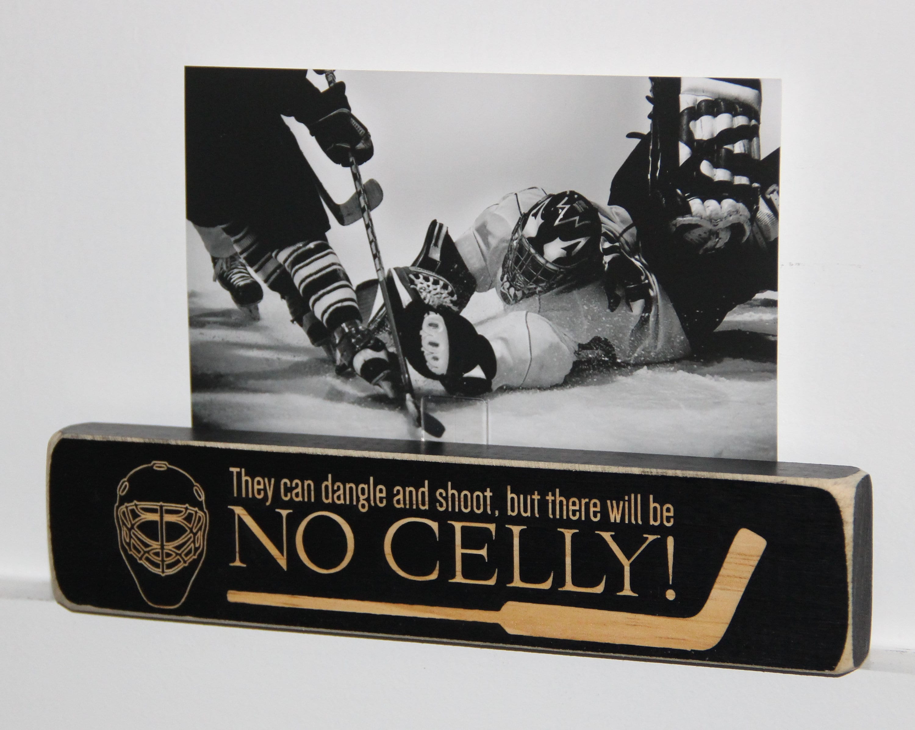Hockey Goalie Photo Display: Laser Cut Wood Sign, Hockey Gift