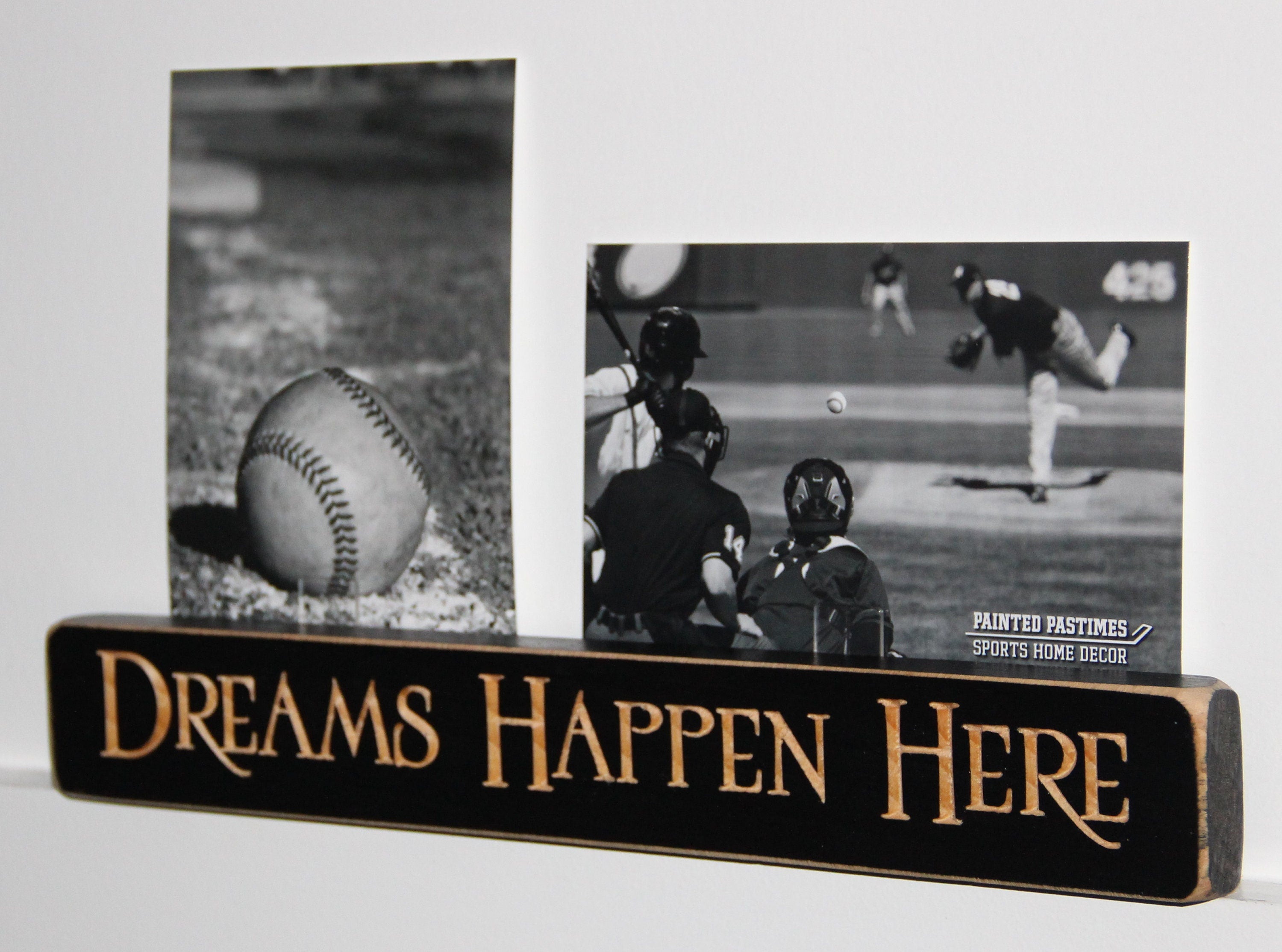 Baseball Photo Display: Wood Sign, Sports Room Decor, Player Gift