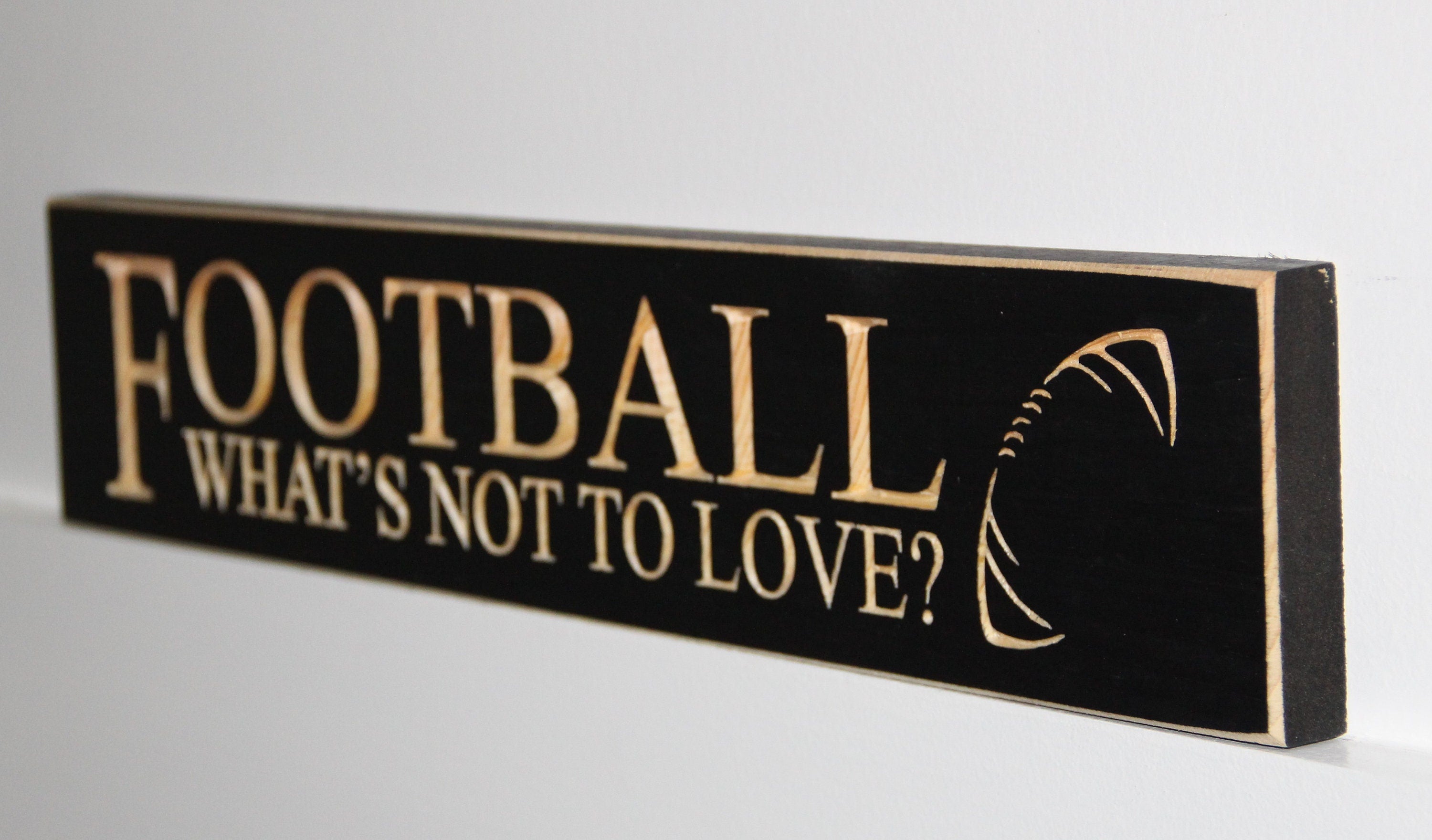 Football Photo Display: Coach Gift, Team Decor, Black Distressed Wood