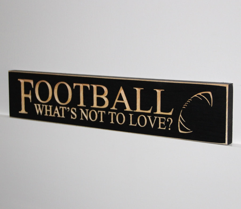 Football Sign: Coach Gift, Sports Home Decor, Black Distressed Wood