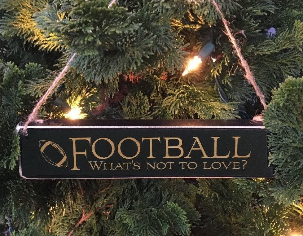 Football Ornament, Distressed Wood Sign, Sports Decor