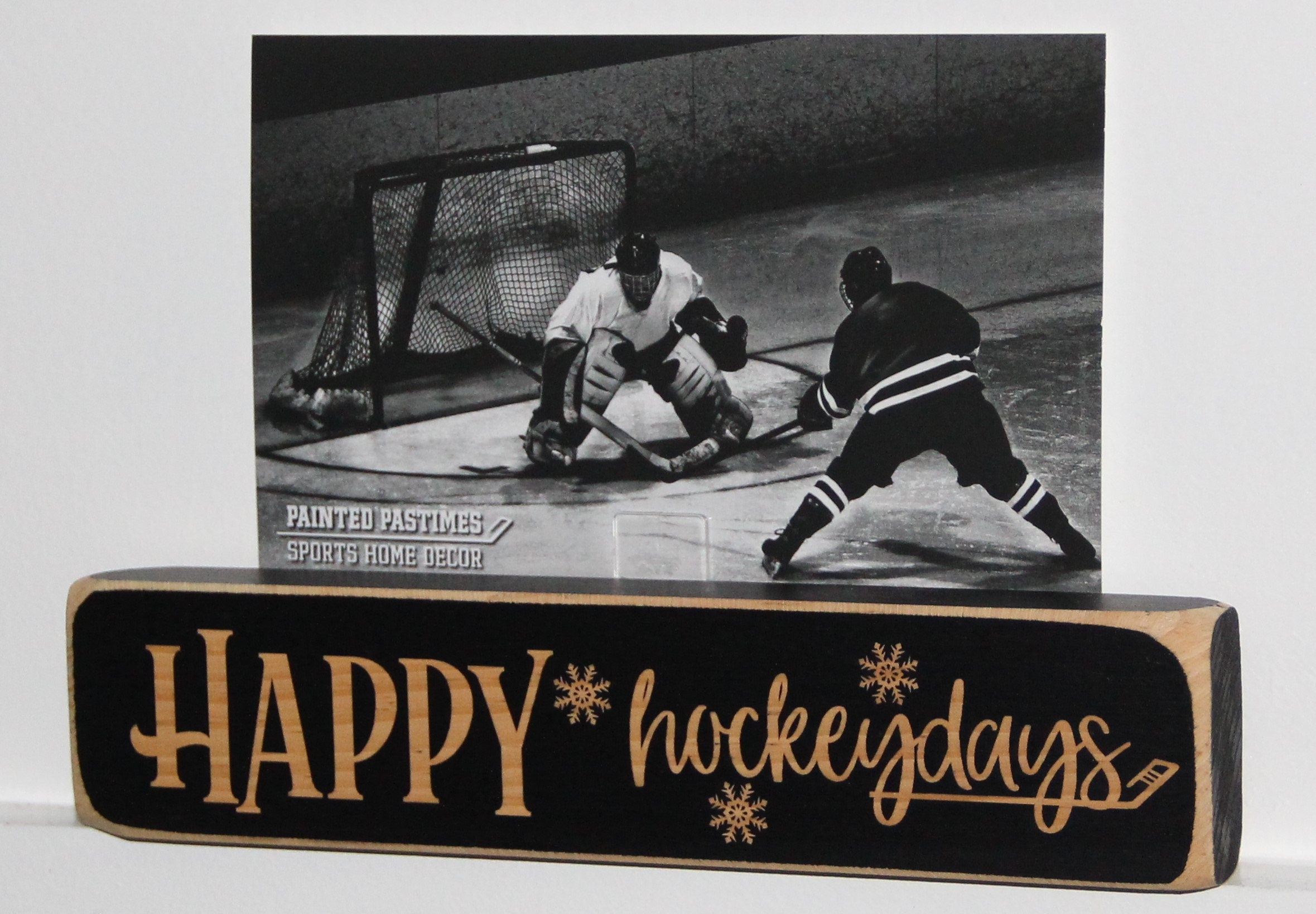 Hockey Christmas Ornament, Hockey Family Gift, Laser Cut Wood Sign