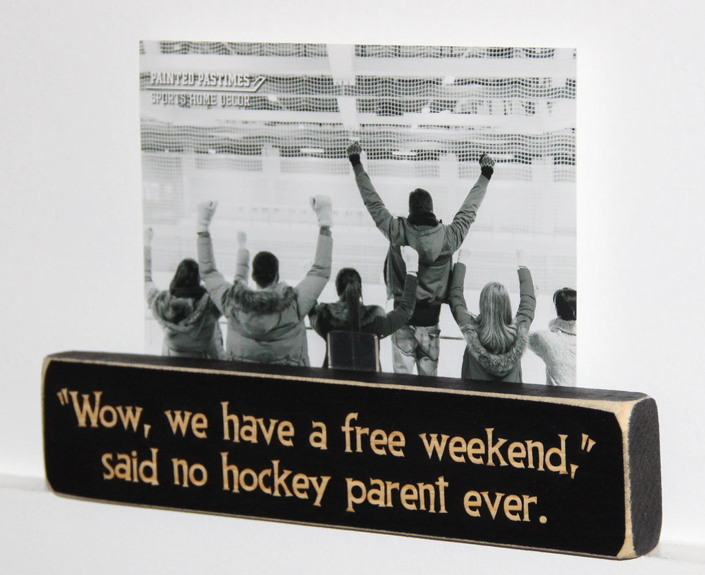 Hockey Photo Display: Laser Cut Wood Sign, Hockey Mom/Dad Gift