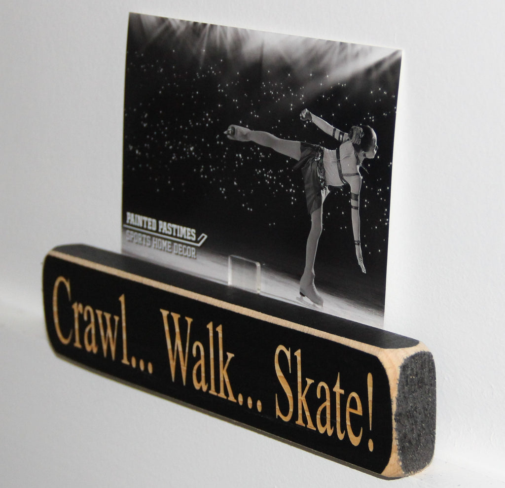 Crawl Walk Skate Hockey Ornament: Laser Cut Wood, Sports Decor