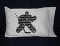Glow in the Dark Hockey Goalie Pillowcase: Brick Wall Design