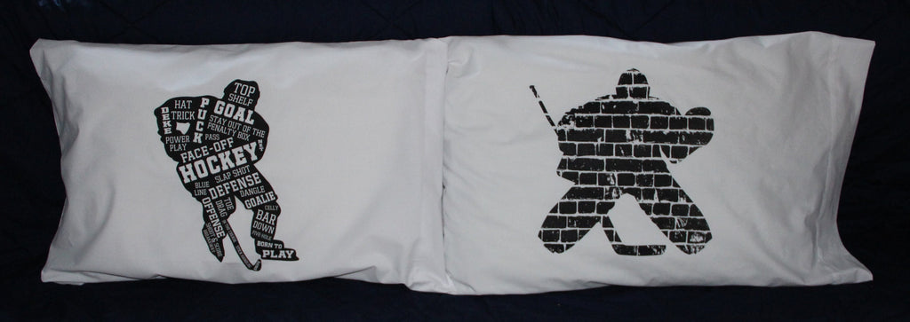 Glow in the Dark Hockey Goalie Pillowcase: Brick Wall Design