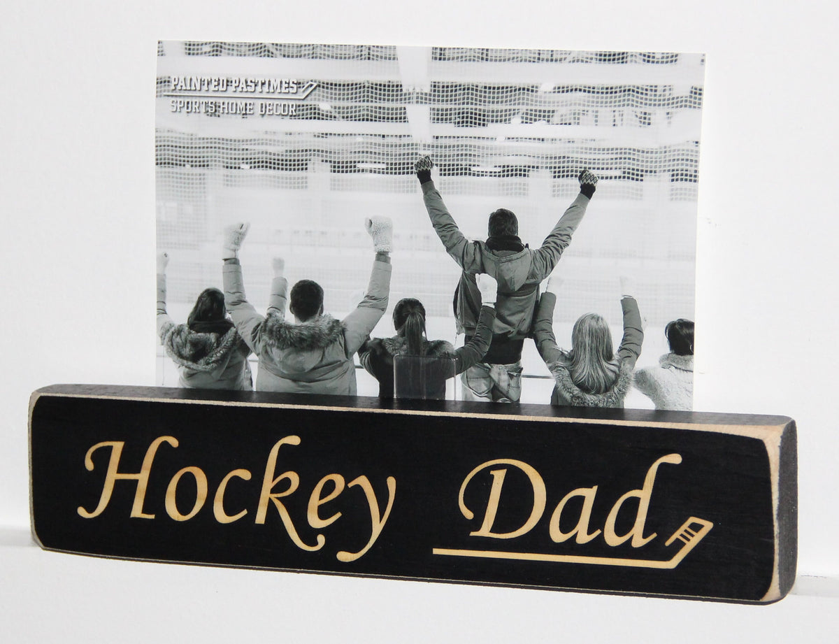 Hockey Dad Ornament, Laser Cut Wood Sign, Hockey Room Decor