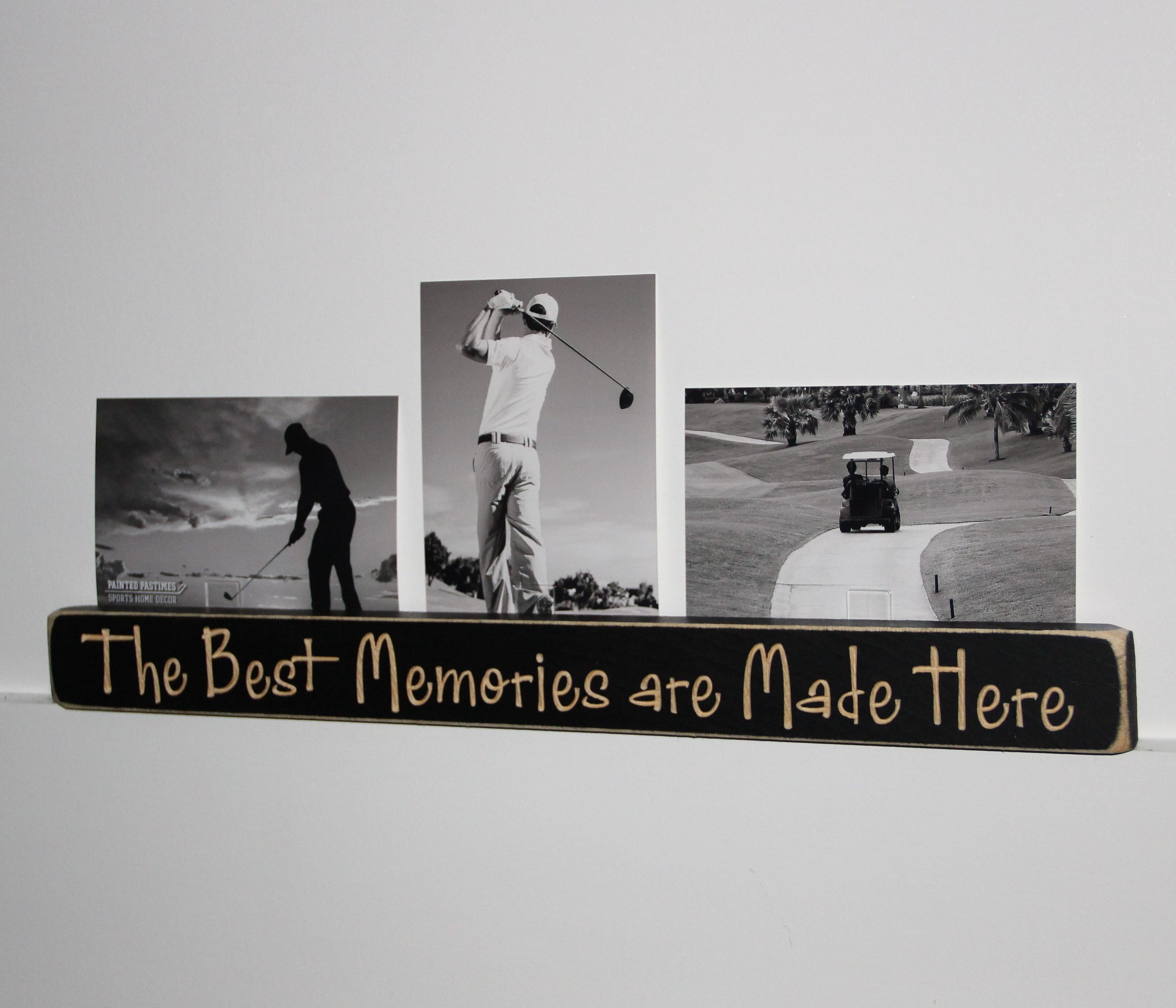 Hockey Photo Display Sign: Distressed Wood Frame, Sports Decor