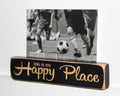 Soccer Photo Sign: "Happy Place" Distressed Wood Decor