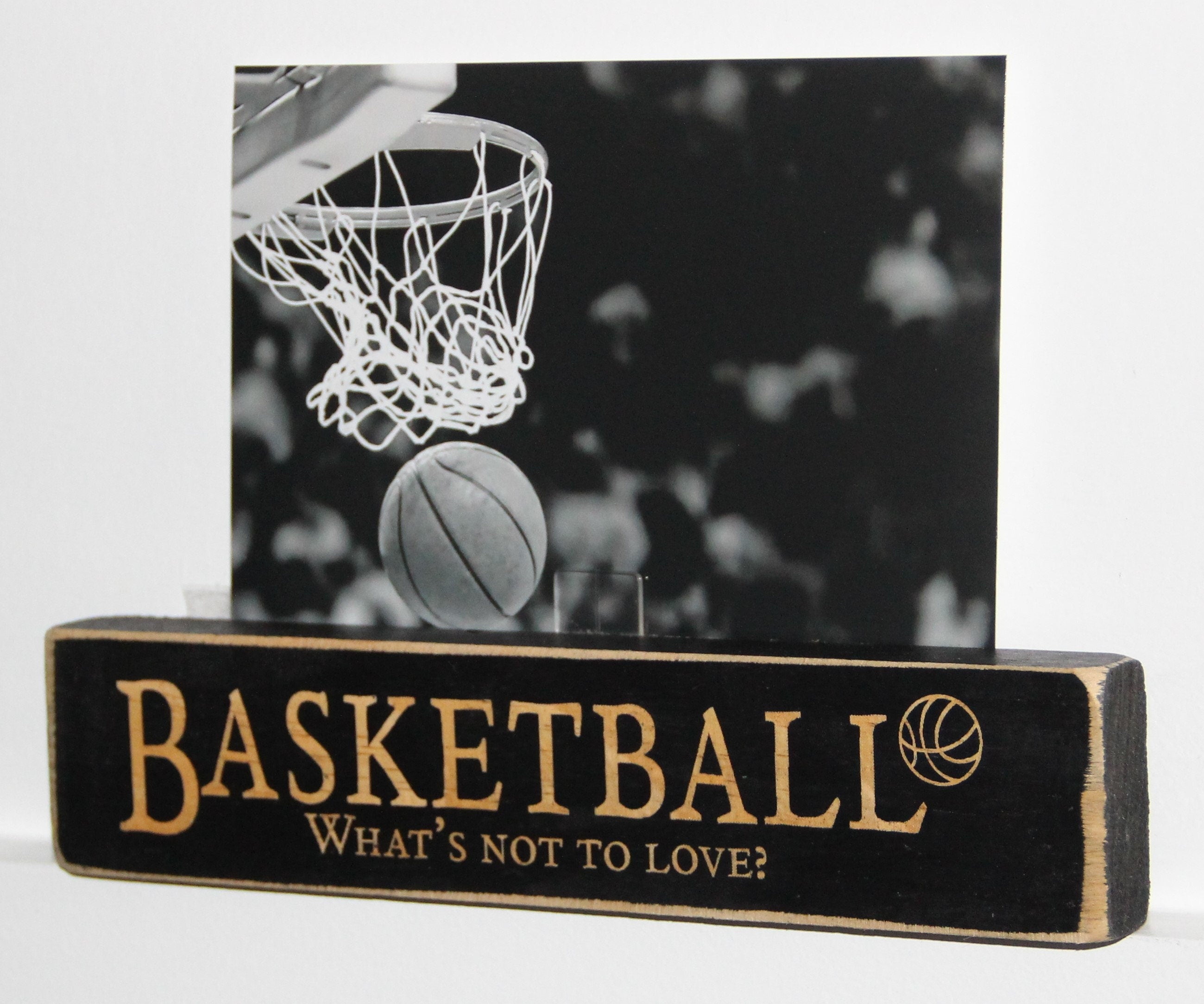Basketball Photo Display: Laser Cut Wood Sign, Coach Gift