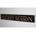 Distressed Hockey Photo Sign: Carved Wood Hockey Room Decor