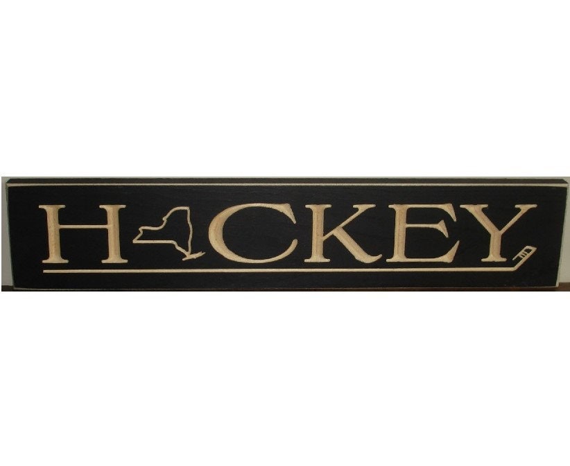 New York Hockey Sign: State Hockey Sign - New York, California, Ohio