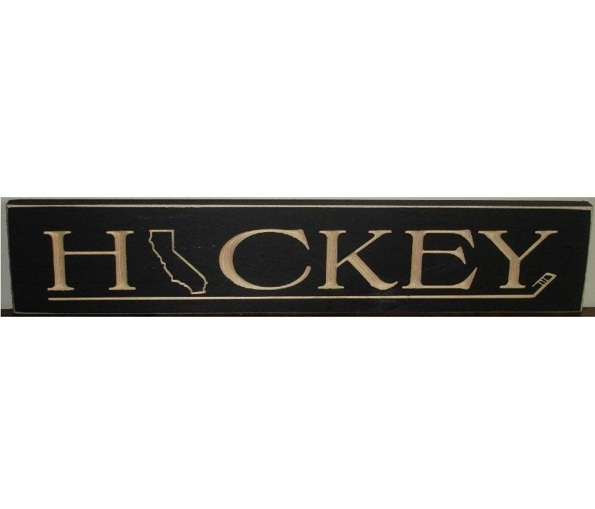 California Hockey Sign: State Wood Hockey Sign