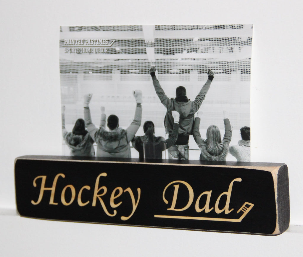 Hockey Mom Sign: Laser Cut Wood, Distressed Finish