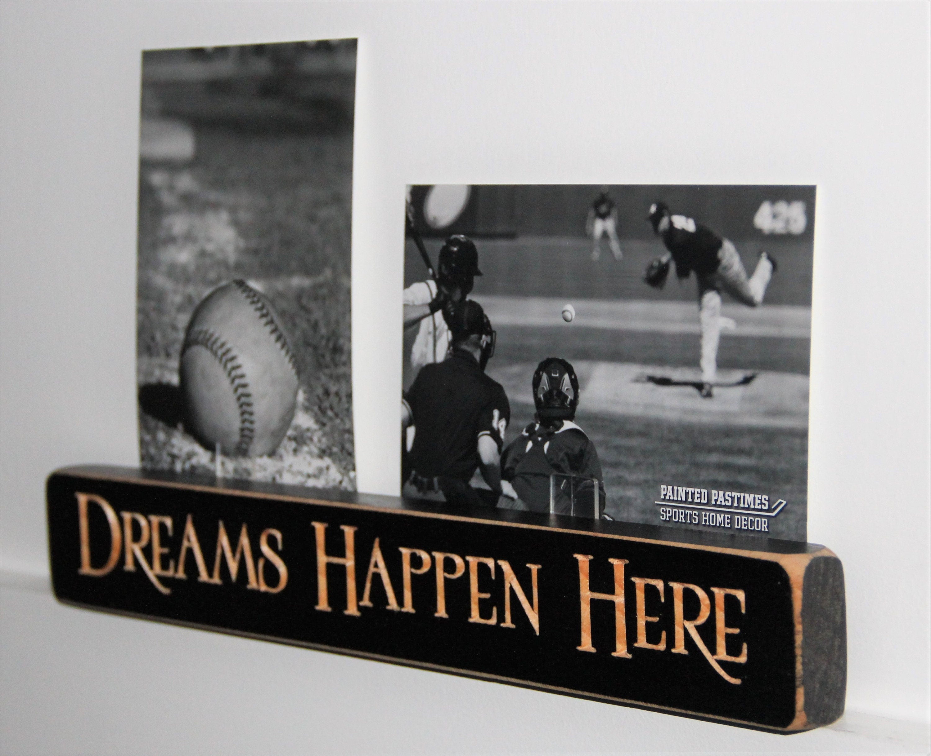 Baseball Photo Display: Wood Sign, Sports Room Decor, Player Gift