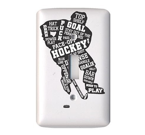 Hockey Light Switch Cover: Fun Hockey Room Decor, Glow in the Dark