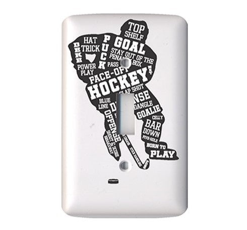 Hockey Light Switch Cover: Hockey Player Room Decor