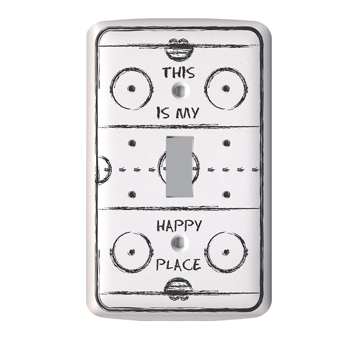 Hockey Light Switch Cover: Fun Hockey Room Decor, Glow in the Dark