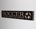 Soccer Sign, Black Wood, Player Wall Decor