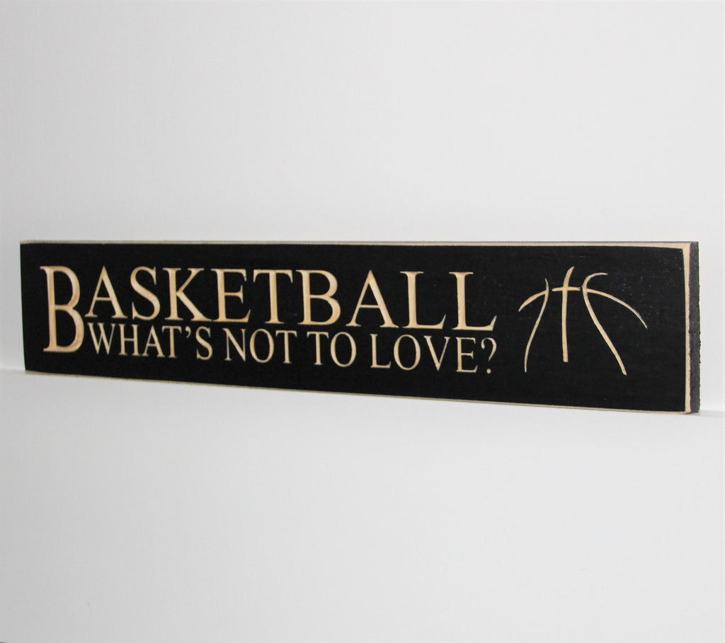 Basketball Sign: Boys Room Decor, Black Distressed Wood