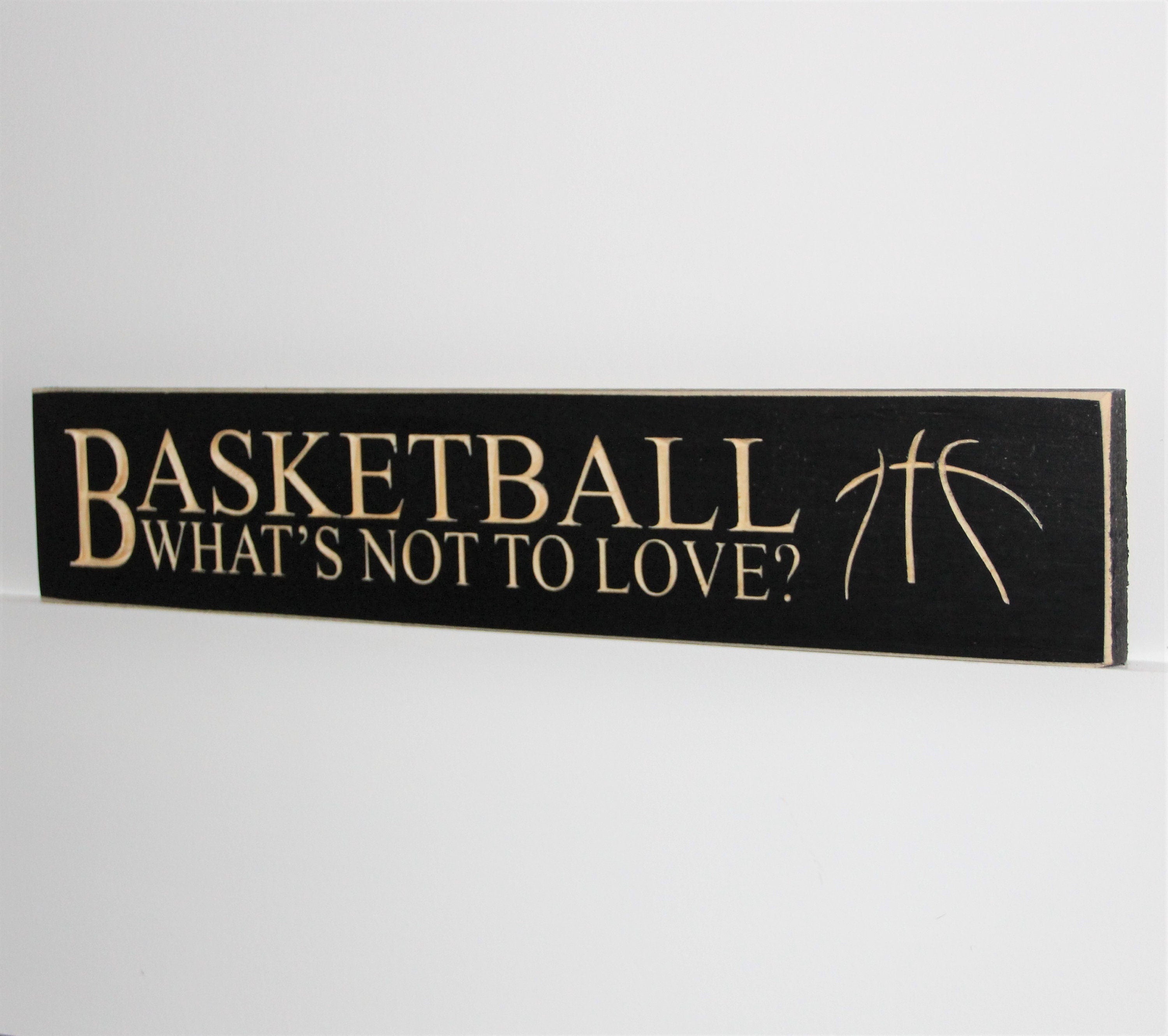 Basketball Sign: Boys Room Decor, Black Distressed Wood
