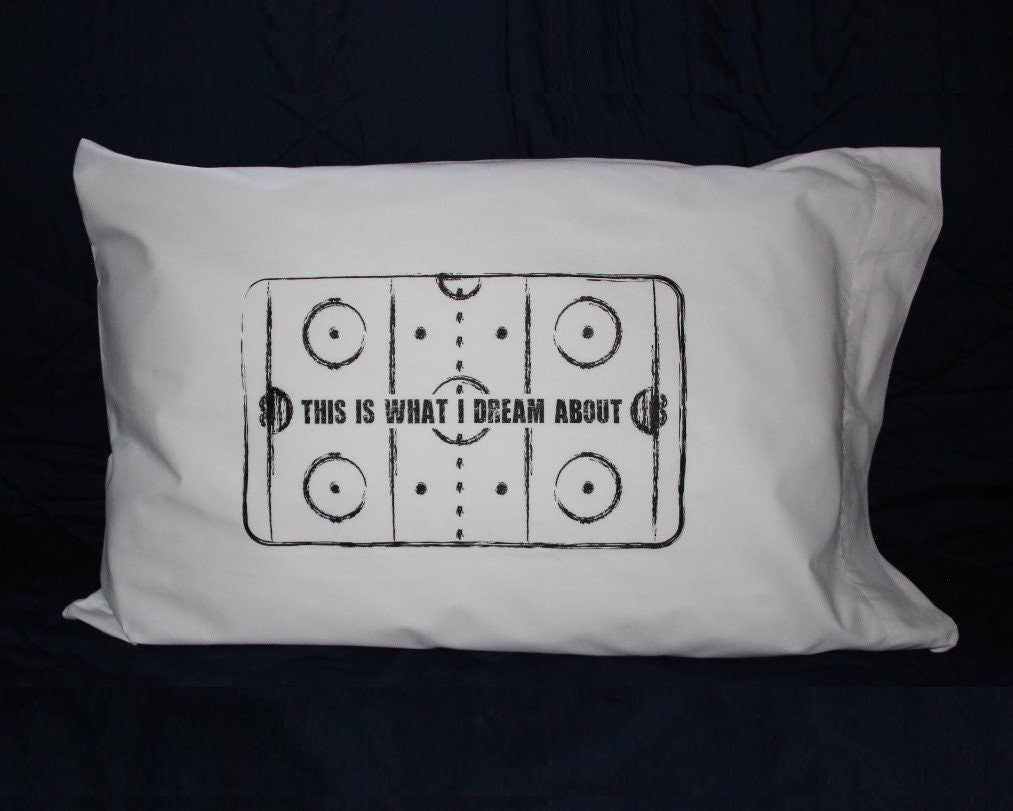 Hockey Goalie Pillowcase: Brick Wall Design, Sports Bedroom Decor