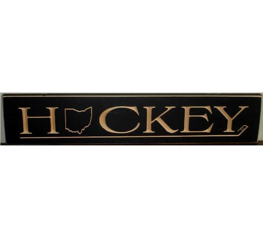 Ohio Hockey Sign: State Hockey Wood Sign