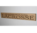 Lacrosse Photo Display Sign: Cream Carved Wood, Lacrosse Room Decor
