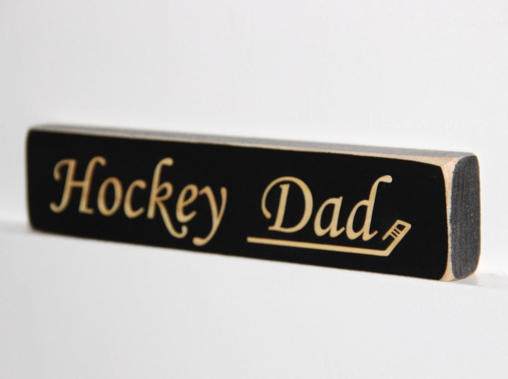 Hockey Mom Ornament: Laser Cut Distressed Wood Sign