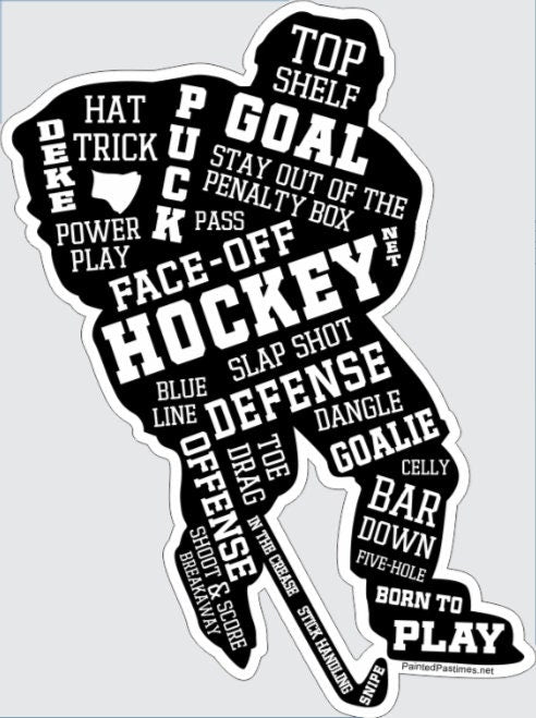 Hockey Car Decal: Hockey Player, Goalie, Rink