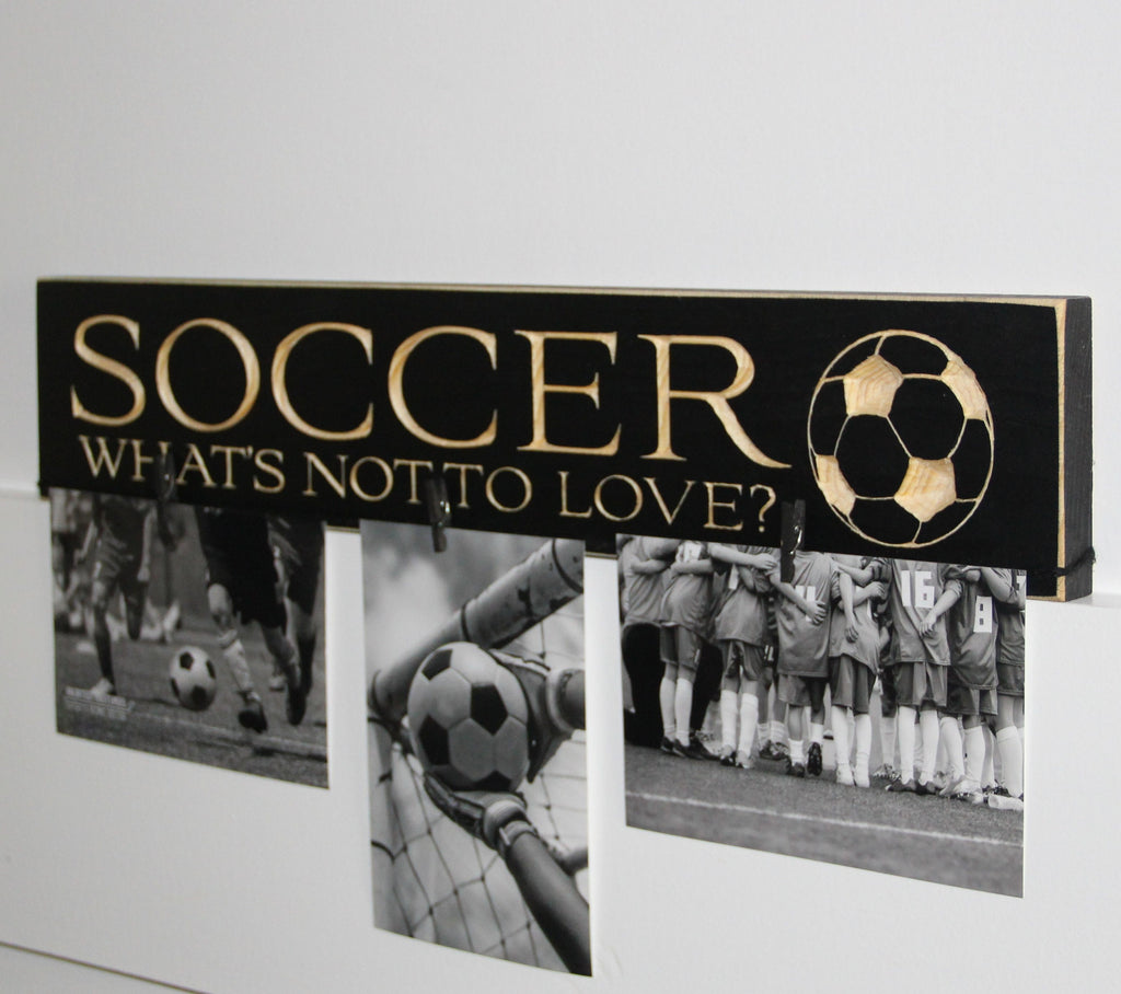 Soccer Sign, Black Wood, Player Wall Decor