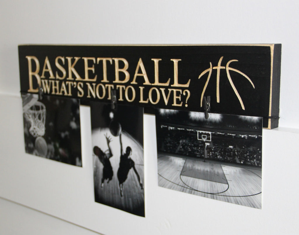 Basketball Photo Display: Black Wood, Frame