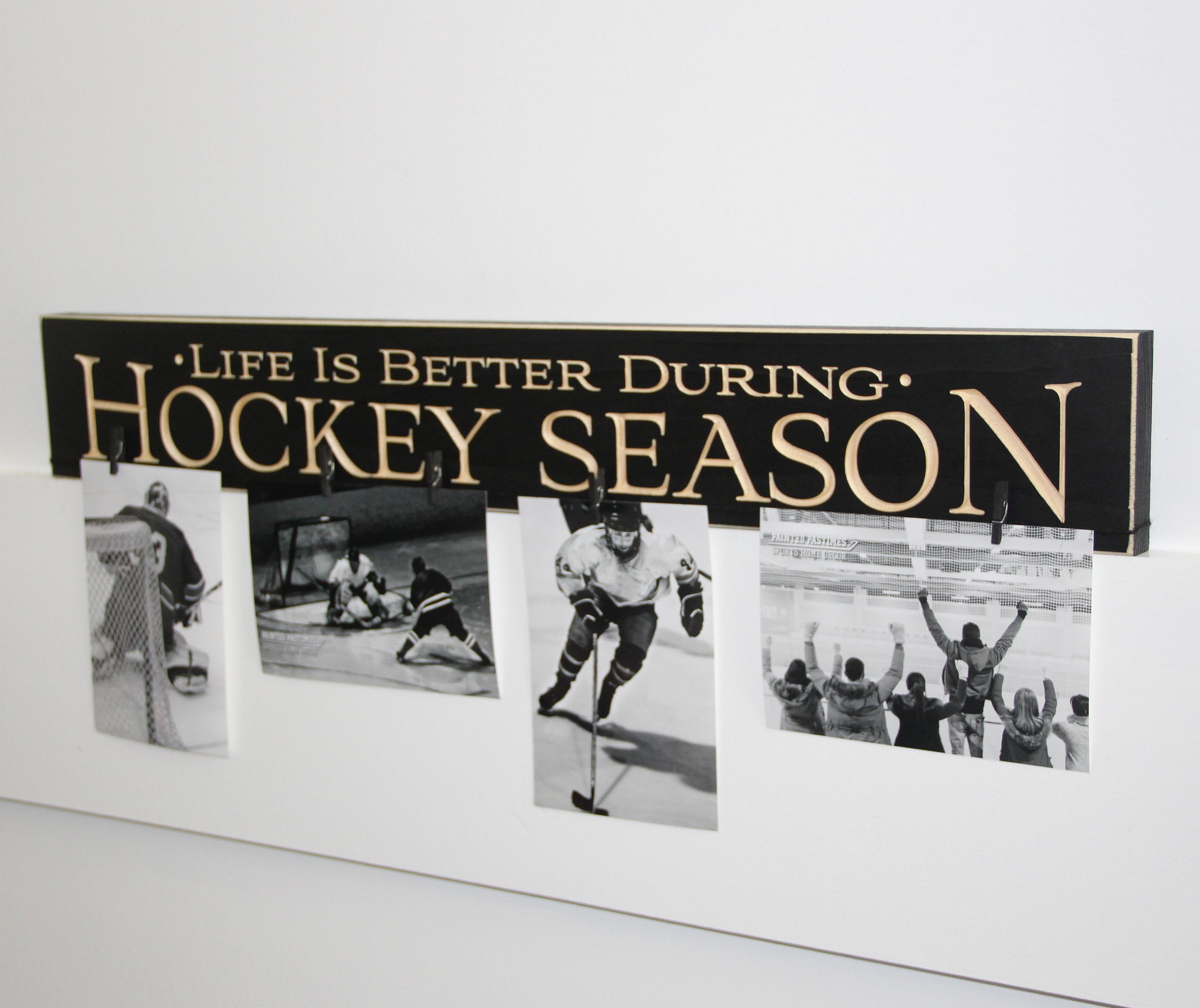 Hockey Sign, Carved Wood Decor, Hockey Gift