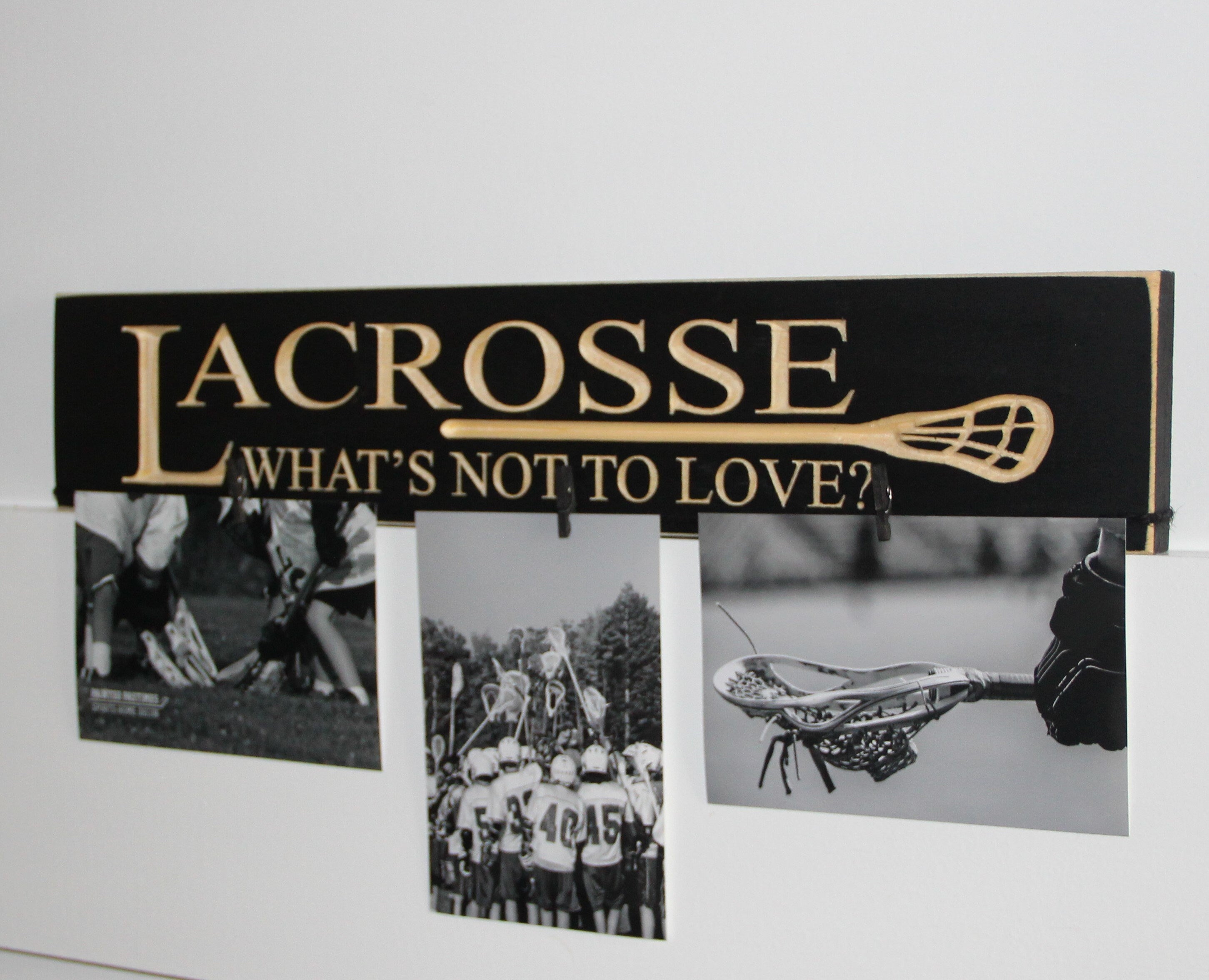 Lacrosse Photo Display: Wood, Player, Coach Gift, Room Decor