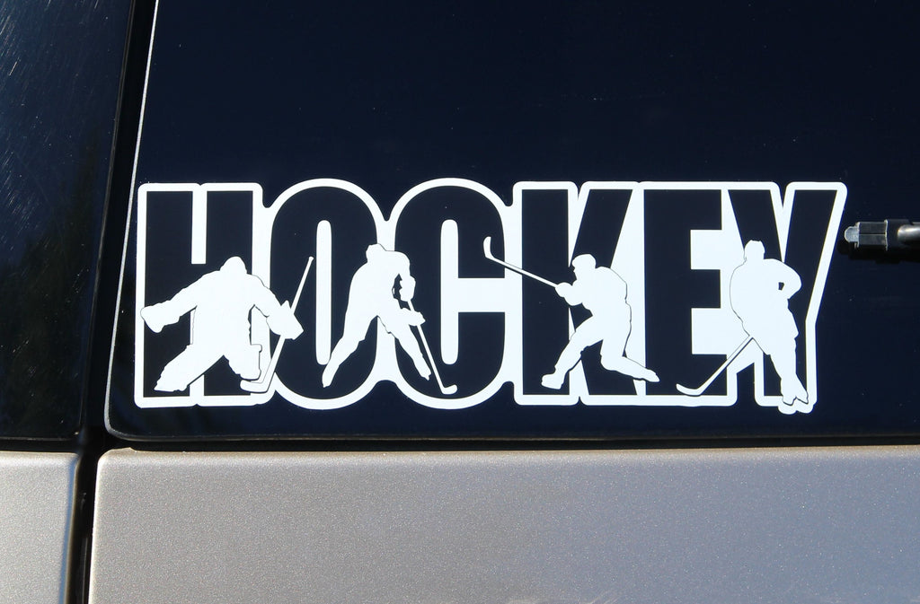 Hockey Car Decal: Hockey Player, Goalie, Rink