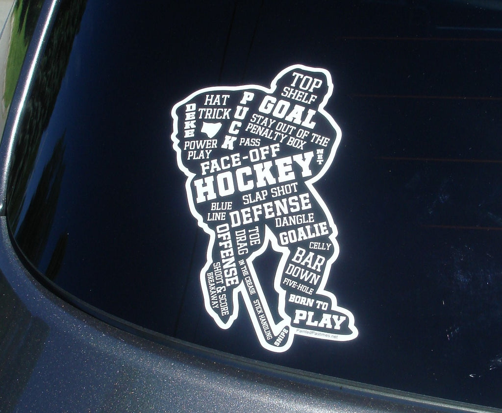 Hockey Car Decal: Player, Goalie, Rink - Hockey Mom/Dad Gift
