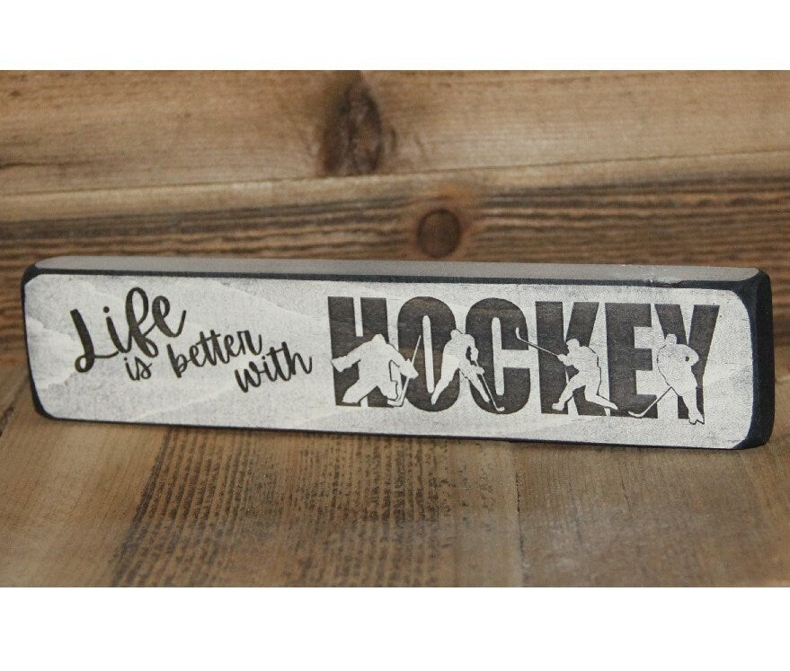 Hockey Ornament, Wood Sign, Hockey Christmas Gift