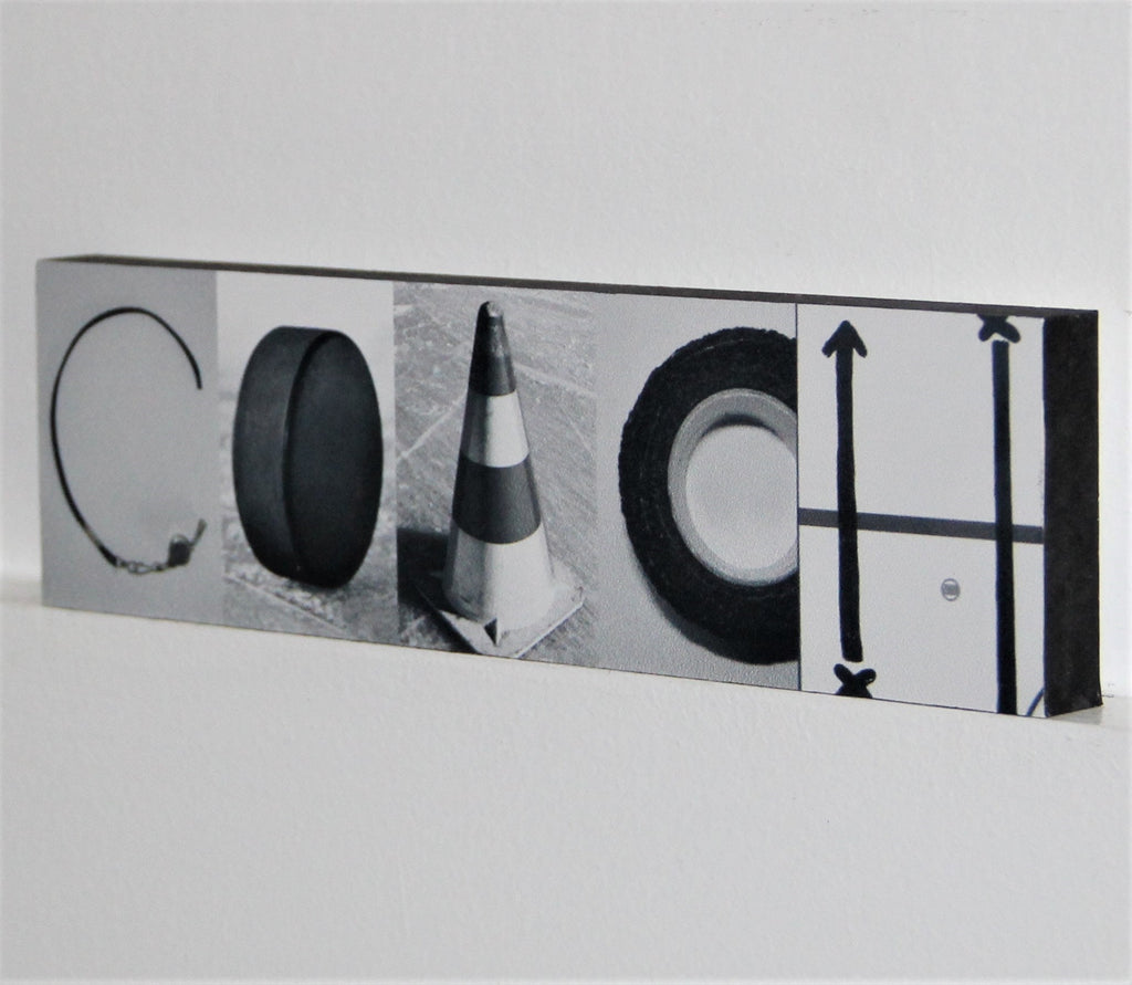 Hockey Coach Gift: Photo Letter Art Sign or Ornament
