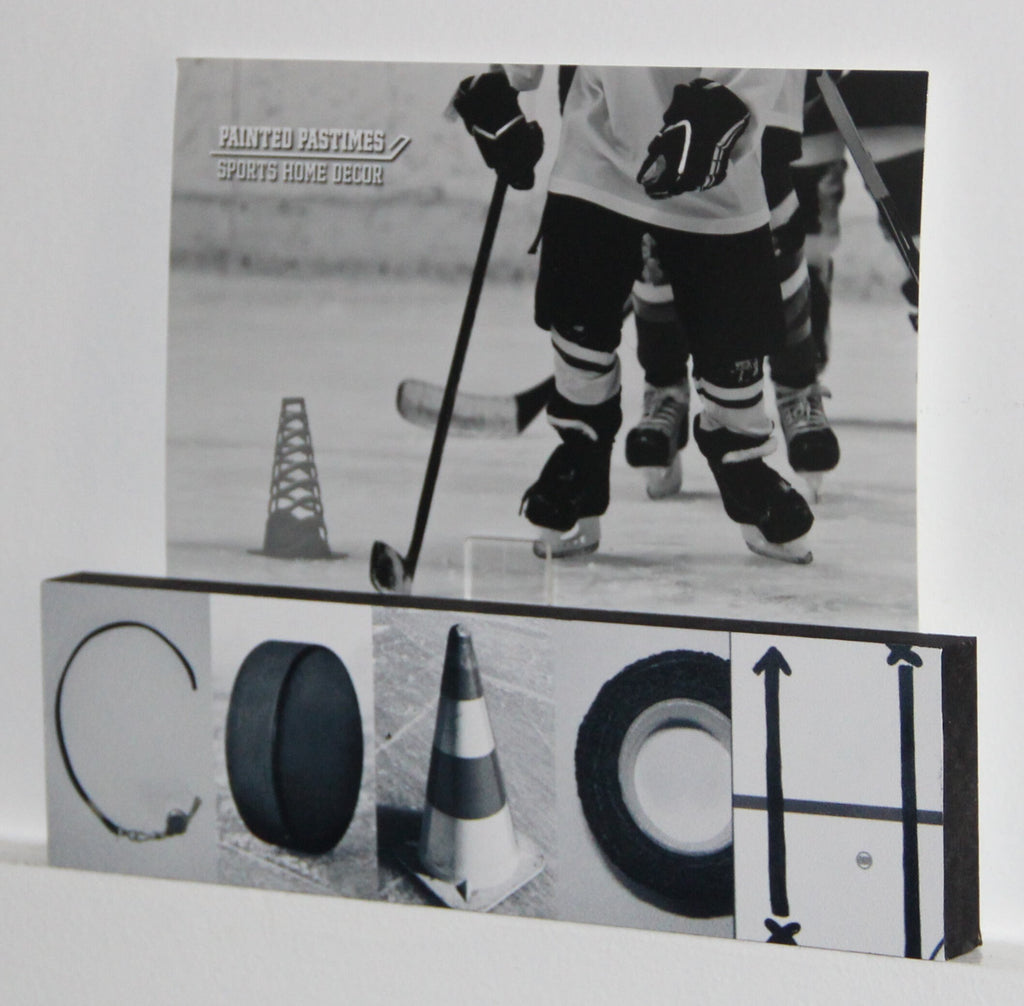 Hockey Coach Gift: Photo Letter Sign