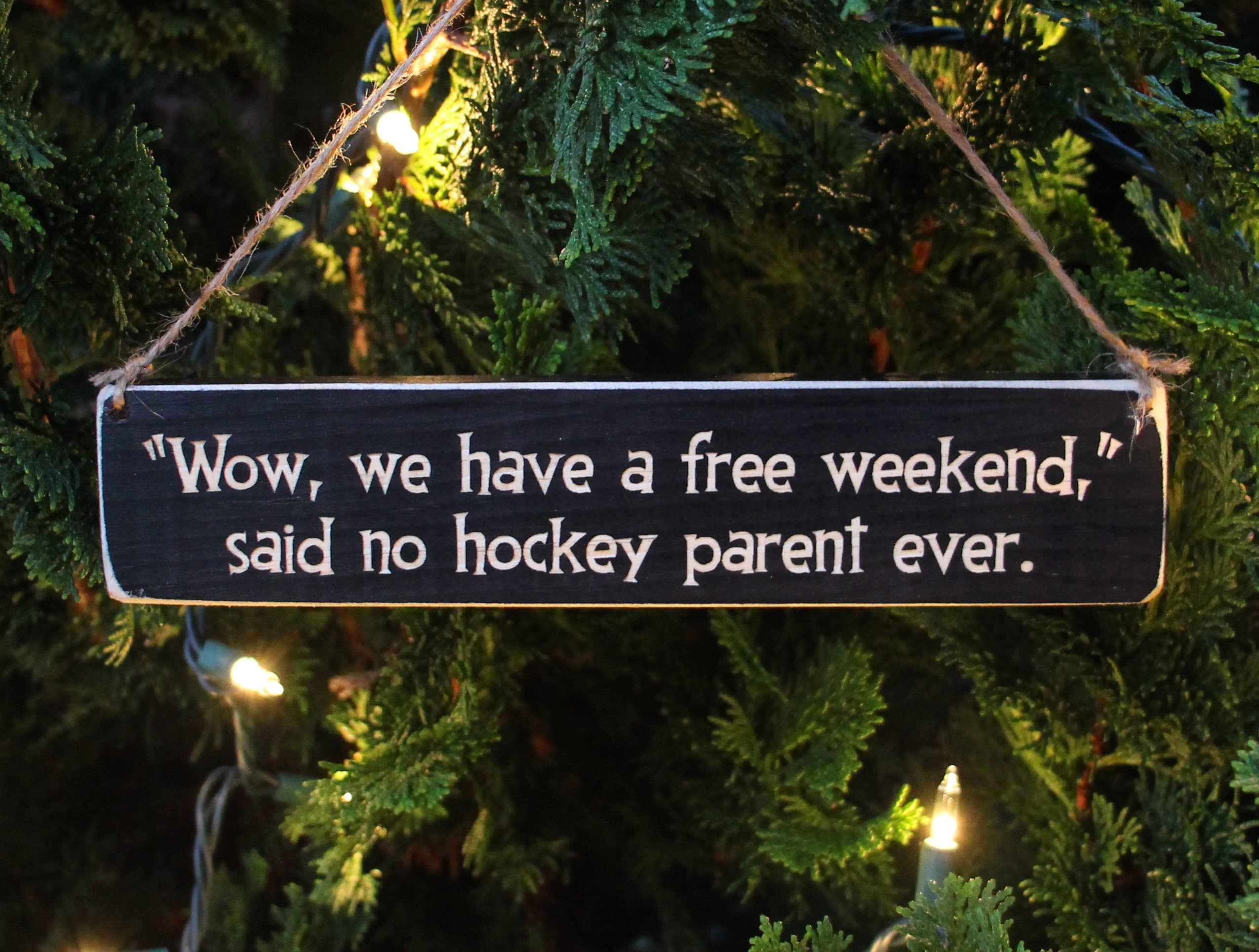 Funny Hockey Mom Wood Ornament, Christmas Gift for Hockey Parents