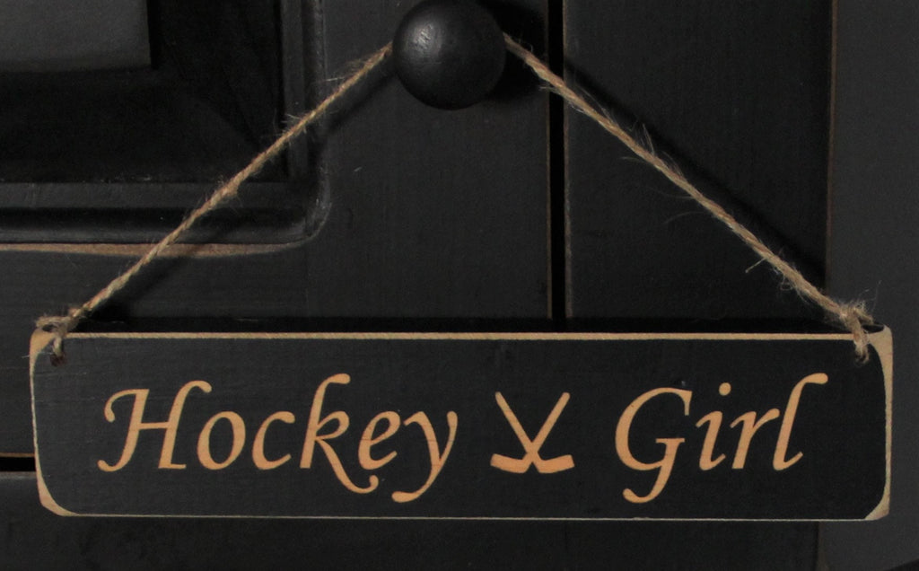 Hockey Girl Wood Sign: Distressed Hockey Bedroom Decor