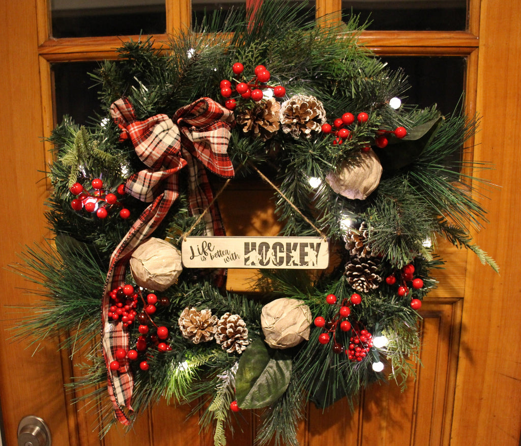 Hockey Ornament, Wood Sign, Hockey Christmas Gift
