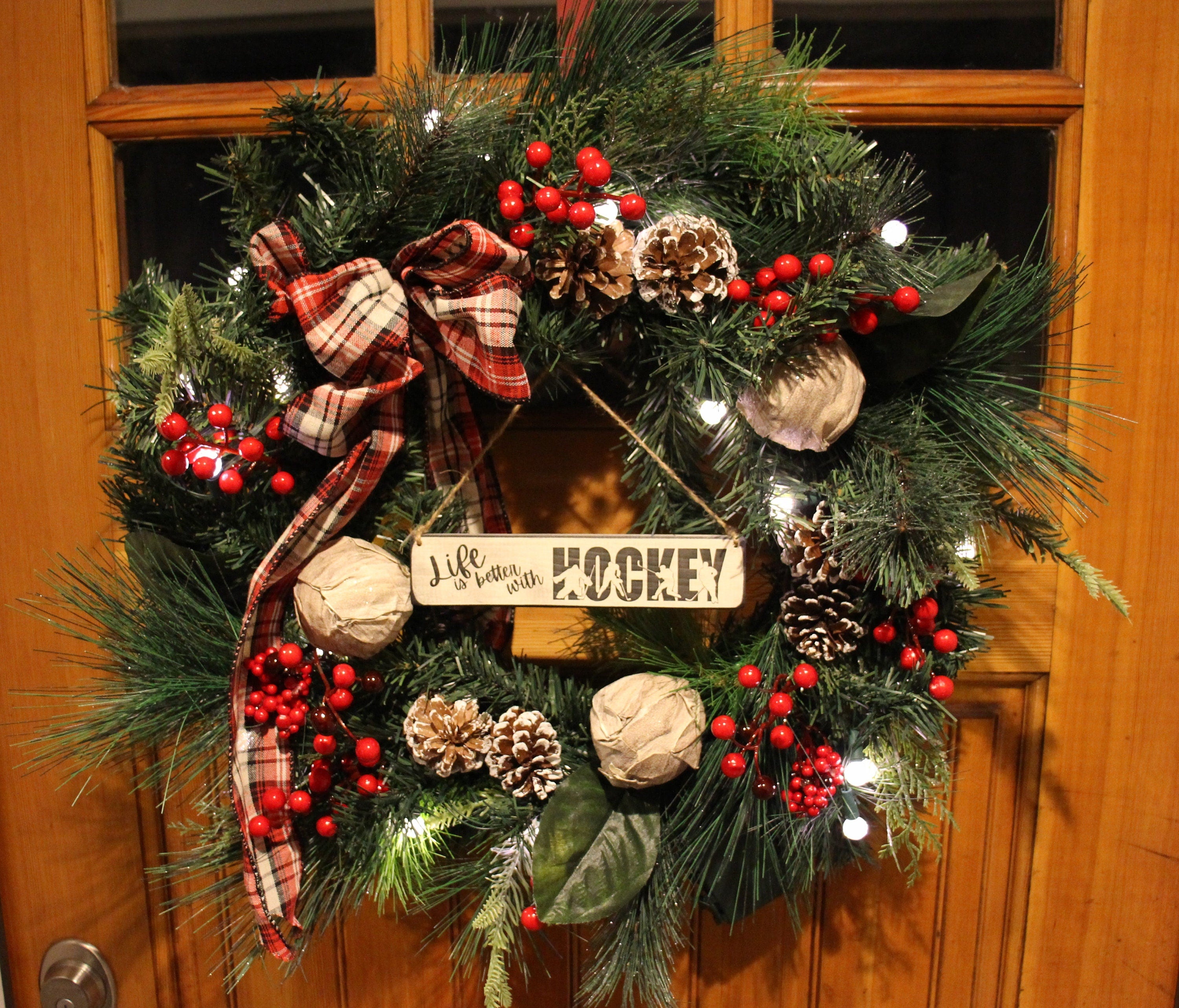 Hockey Ornament, Wood Sign, Hockey Christmas Gift