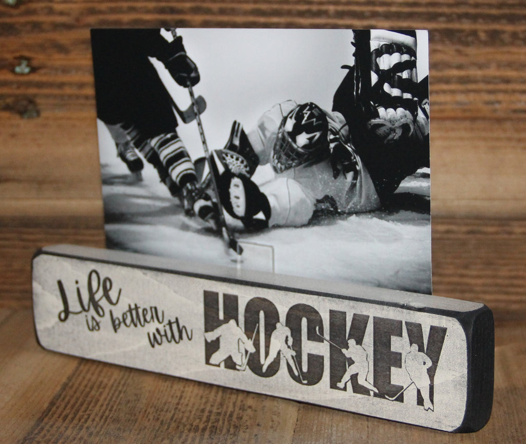 Hockey Ornament, Wood Sign, Hockey Christmas Gift